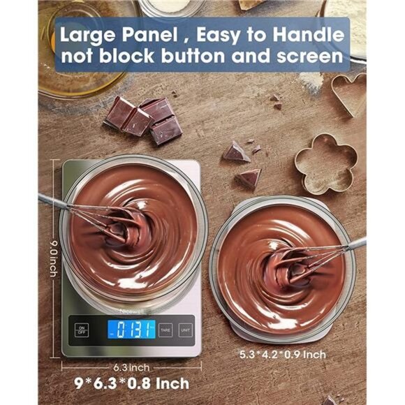 Food Kitchen Scale 22lb, Digital Weight Grams and oz for  Food Scale, 22lb Digital Kitchen Scale Weight Grams and oz, Stainless Steel